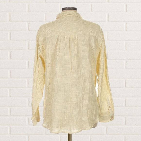 Anthropologie pastel yellow flowy button down shirt - Picture 2 of 2